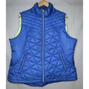 Tek Gear Women’s Jacket Vest Sz XXL Blue Full Zip Casual